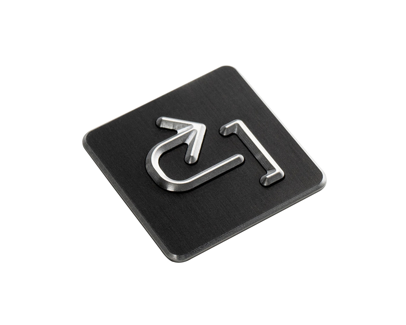 Handlaufschild flach Aluminium schwarz eloxiert gefräst nach Ö V2105 AUSGANG / NOTAUSGANG