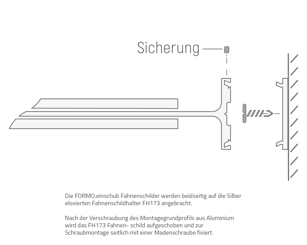 Fahnenschild beids. FORMO.einschub-light